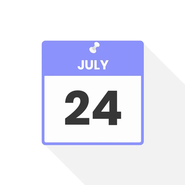 Ikona Kalendáře Července Datum Ilustrace Vektoru Měsíčního Kalendáře — Stockový vektor