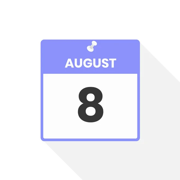 Серпня Значок Календаря Дата Місяць Значок Календаря Векторні Ілюстрації — стоковий вектор