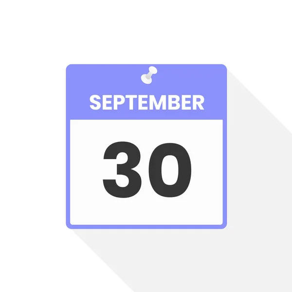 9月30日カレンダーアイコン 月のカレンダーのアイコンのベクトルイラスト — ストックベクタ