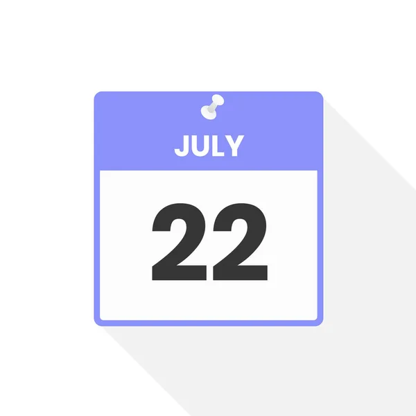 Juli Kalender Icoon Datum Maand Kalender Pictogram Vector Illustratie — Stockvector