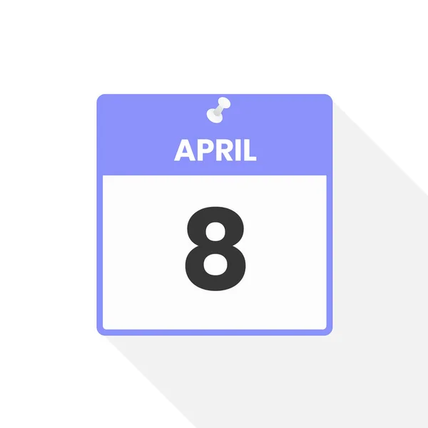 April Kalenderikon Datum Månadskalender Ikon Vektor Illustration — Stock vektor