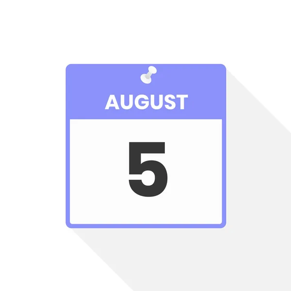 Agosto Icona Del Calendario Data Mese Calendario Icona Vettoriale Illustrazione — Vettoriale Stock