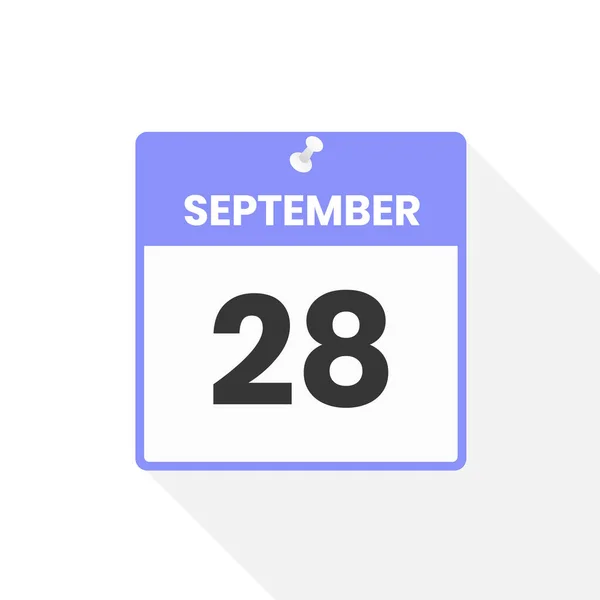 Septembre Icône Calendrier Date Mois Calendrier Icône Vectoriel Illustration — Image vectorielle
