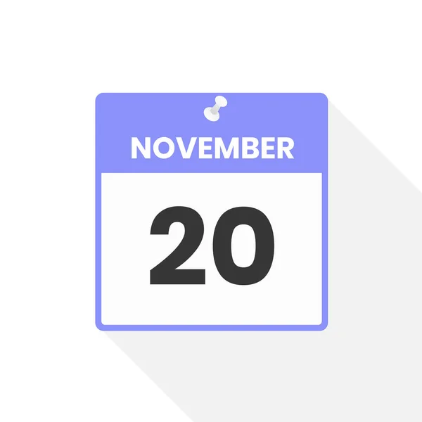 Listopadu Ikona Kalendáře Datum Ilustrace Vektoru Měsíčního Kalendáře — Stockový vektor