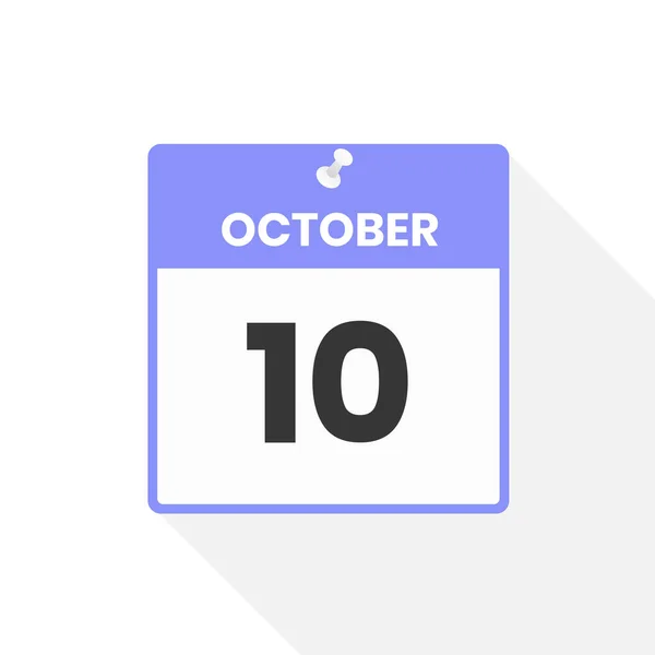 Kalenderblatt Vom Oktober Datum Monat Kalendersymbol Vektor Illustration — Stockvektor