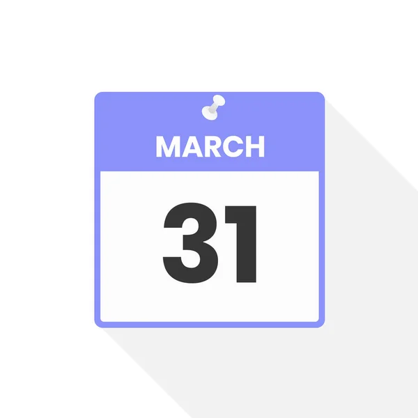 3月31日日历图标 月份日历图标矢量插图 — 图库矢量图片