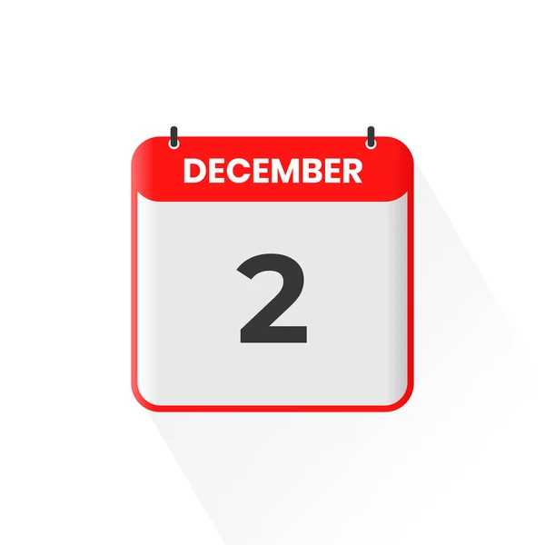 12月2日カレンダーアイコン 12月2日カレンダー日付アイコンベクトルイラストレーター — ストックベクタ