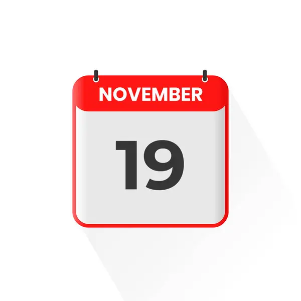 Εικονίδιο Ημερολογίου 19Ης Νοεμβρίου Νοεμβρίου Εικονογράφος Διανυσμάτων Εικονιδίων Ημερολογίου Ημερομηνίας — Διανυσματικό Αρχείο