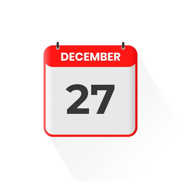 12月27日カレンダーアイコン 12月27日カレンダー日付アイコンベクトルイラストレーター — ストックベクタ