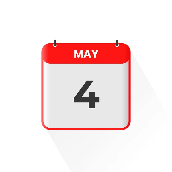 Εικόνα Ημερολογίου 4Ης Μαΐου Μαΐου Εικονογράφος Διανυσμάτων Ημερολογίου Ημερομηνίας Μήνα — Διανυσματικό Αρχείο
