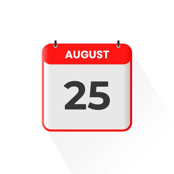 8月25日カレンダーアイコン 8月25日カレンダー日付アイコンベクトルイラストレーター — ストックベクタ