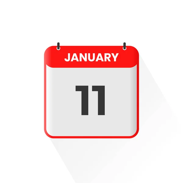 1月11日日历图标 1月11日日历日期月图标向量说明符 — 图库矢量图片