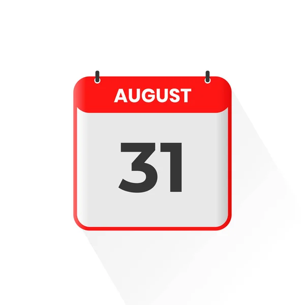 Icono Del Calendario Agosto Agosto Calendario Fecha Mes Icono Vector — Archivo Imágenes Vectoriales