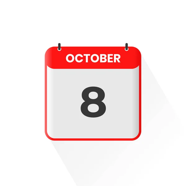 Oktober Kalender Icoon Oktober Kalender Datum Maand Pictogram Vector Illustrator — Stockvector