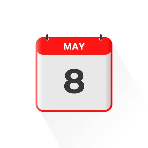5月8日カレンダーアイコン 5月8日カレンダー日付アイコンベクトルイラストレーター — ストックベクタ