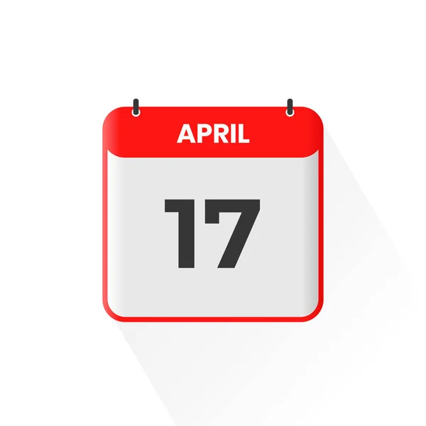 17Th April Calendar Icon April Calendar Date Month Icon Vector — Stock Vector