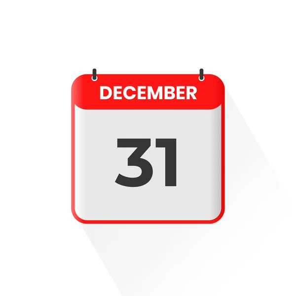 12月31日カレンダーアイコン 12月31日カレンダー日付アイコンベクトルイラストレーター — ストックベクタ