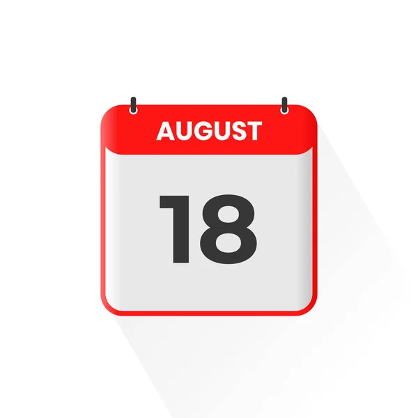 8月18日カレンダーアイコン 8月18日カレンダー日付アイコンベクトルイラストレーター — ストックベクタ