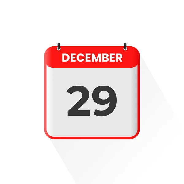 12月29日カレンダーアイコン 12月29日カレンダー日付アイコンベクトルイラストレーター — ストックベクタ