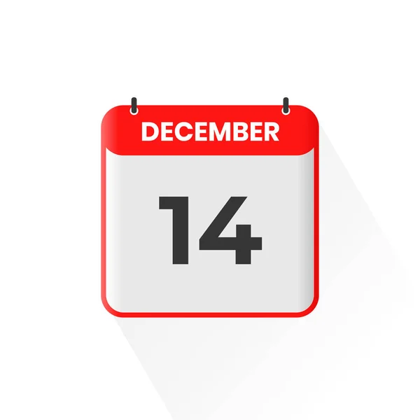 12月14日カレンダーアイコン 12月14日カレンダー日付アイコンベクトルイラストレーター — ストックベクタ