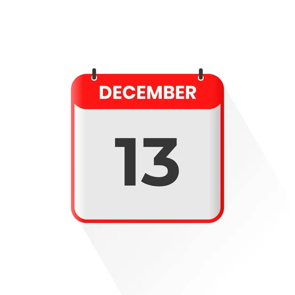12月13日カレンダーアイコン 12月13日カレンダー日付アイコンベクトルイラストレーター — ストックベクタ