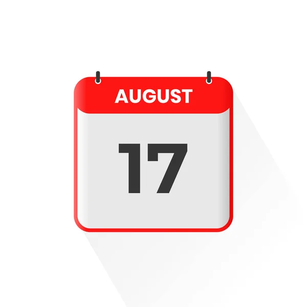 8月17日カレンダーアイコン 8月17日カレンダー日付アイコンベクトルイラストレーター — ストックベクタ