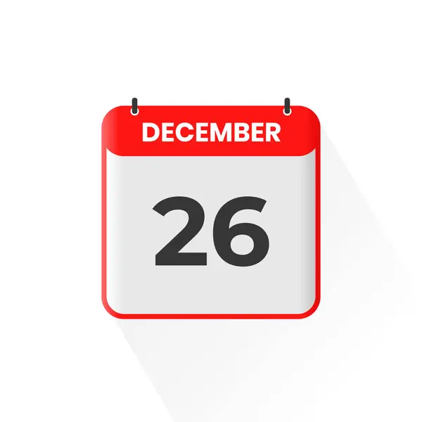 12月26日カレンダーアイコン 12月26日カレンダー日付アイコンベクトルイラストレーター — ストックベクタ