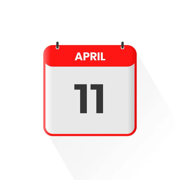 4月11日カレンダーアイコン 4月11日カレンダー日付アイコンベクトルイラストレーター — ストックベクタ