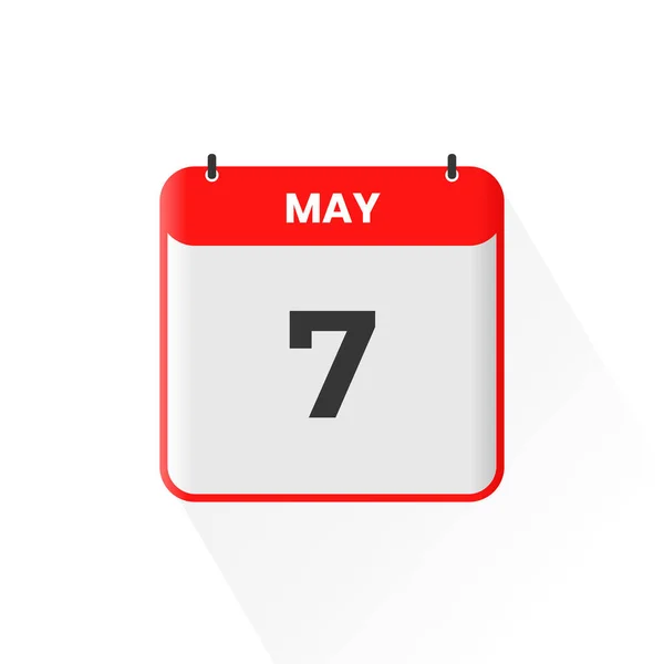 5月7日カレンダーアイコン 5月7日カレンダー日付アイコンベクトルイラストレーター — ストックベクタ