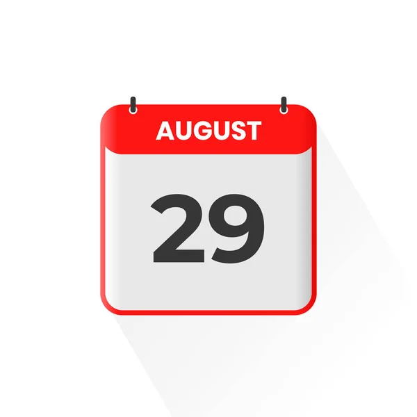 8月29日カレンダーアイコン 8月29日カレンダー日付アイコンベクトルイラストレーター — ストックベクタ