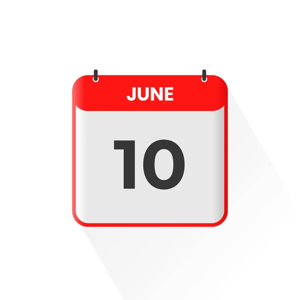 Kalenderikonen Den Juni Juni Kalender Datum Månad Ikon Vektor Illustratör — Stock vektor