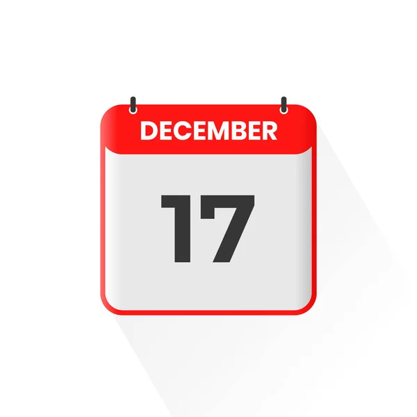 12月17日カレンダーアイコン 12月17日カレンダー日付アイコンベクトルイラストレーター — ストックベクタ