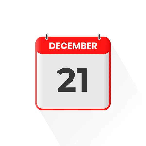 12月21日カレンダーアイコン 12月21日カレンダー日付アイコンベクトルイラストレーター — ストックベクタ