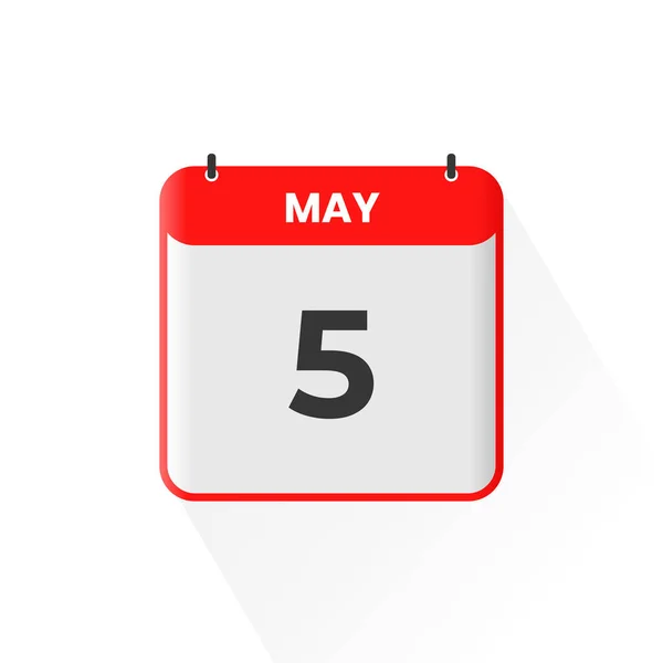 Εικόνα Ημερολογίου 5Ης Μαΐου Μαΐου Εικονογράφος Διανυσμάτων Εικονιδίων Ημερομηνίας Ημερολογίου — Διανυσματικό Αρχείο