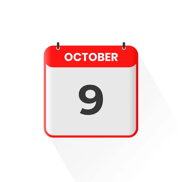 Ekim Takvim Simgesi Ekim Takvimi Tarih Ikon Vektör Çizeriname — Stok Vektör