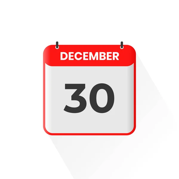 12月30日カレンダーアイコン 12月30日カレンダー日付アイコンベクトルイラストレーター — ストックベクタ