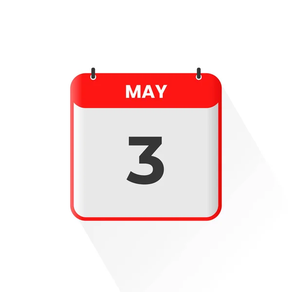 3Rd May Calendar Icon May Calendar Date Month Icon Vector — Stock Vector