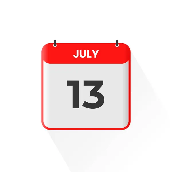 7月13日日历图标 7月13日日历日期月图标向量说明符 — 图库矢量图片
