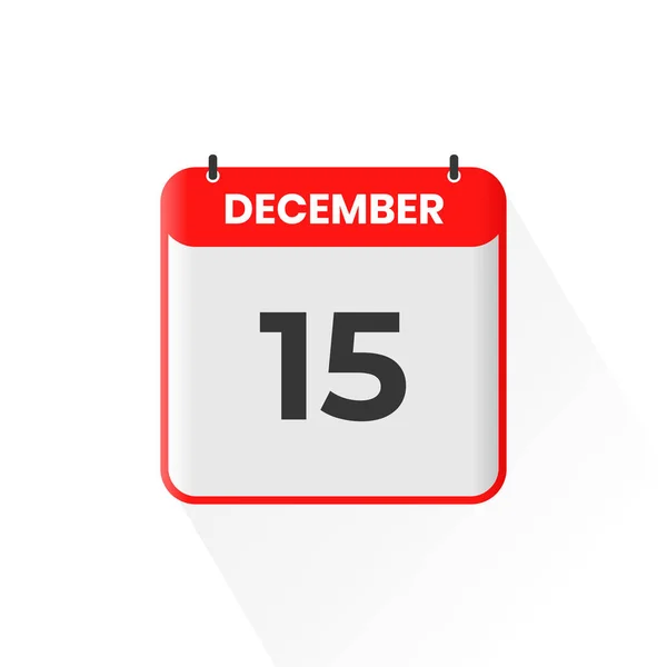 12月15日カレンダーアイコン 12月15日カレンダー日付アイコンベクトルイラストレーター — ストックベクタ
