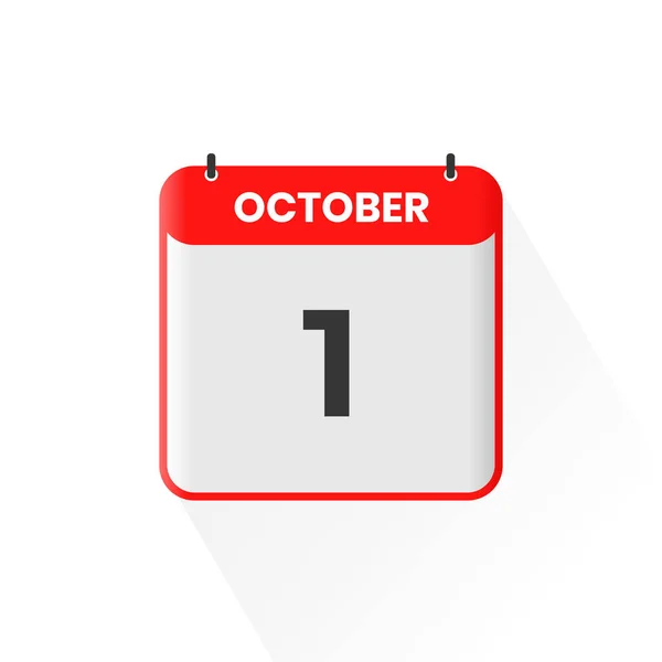 Outubro Ícone Calendário Outubro Calendário Data Mês Ícone Vetor Ilustrador — Vetor de Stock