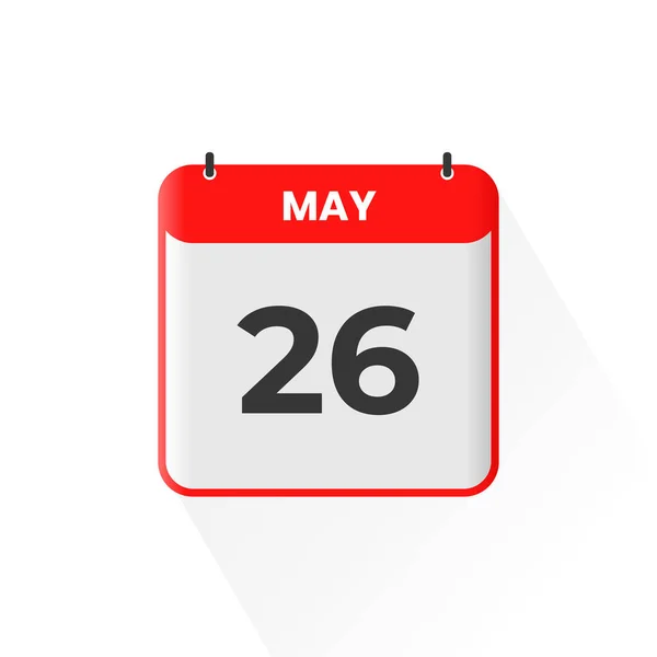 26Th May Calendar Icon May Calendar Date Month Icon Vector — Stock Vector
