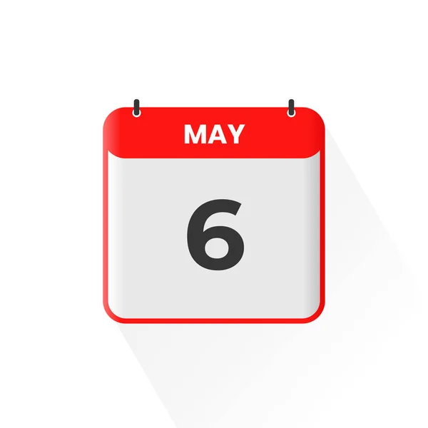 Εικονίδιο Ημερολογίου 6Ης Μαΐου Μαΐου Εικονογράφος Διανυσμάτων Εικονιδίων Ημερομηνίας Ημερολογίου — Διανυσματικό Αρχείο