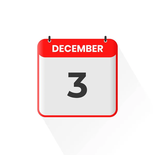 Εικονίδιο Ημερολογίου 3Ης Δεκεμβρίου Δεκεμβρίου Εικονογράφος Διανυσμάτων Εικονιδίων Ημερολογίου Ημερομηνίας — Διανυσματικό Αρχείο