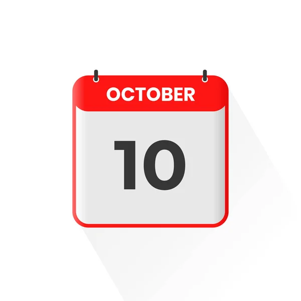 10月10日カレンダーアイコン 10月10日カレンダー日付アイコンベクトルイラストレーター — ストックベクタ