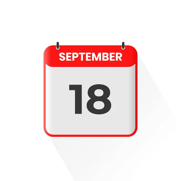 9月18日カレンダーアイコン 9月18日カレンダー日付アイコンベクトルイラストレーター — ストックベクタ