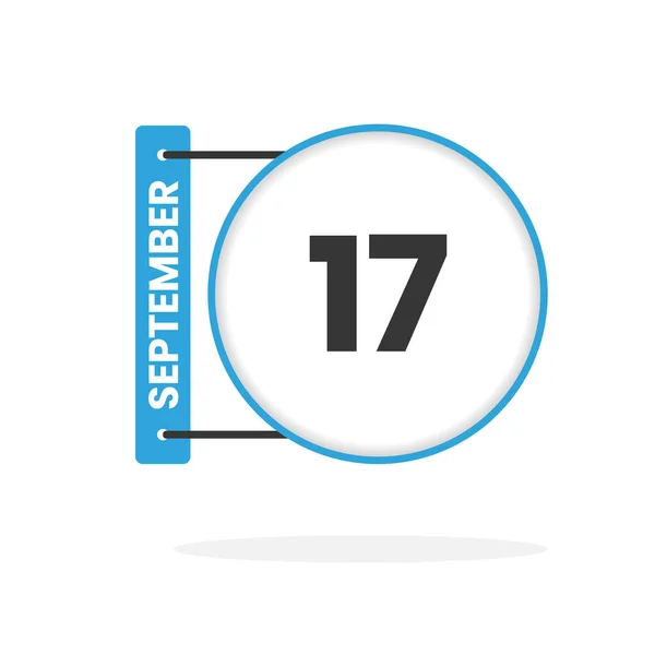 9月17日カレンダーアイコン 月のカレンダーのアイコンのベクトルイラスト — ストックベクタ
