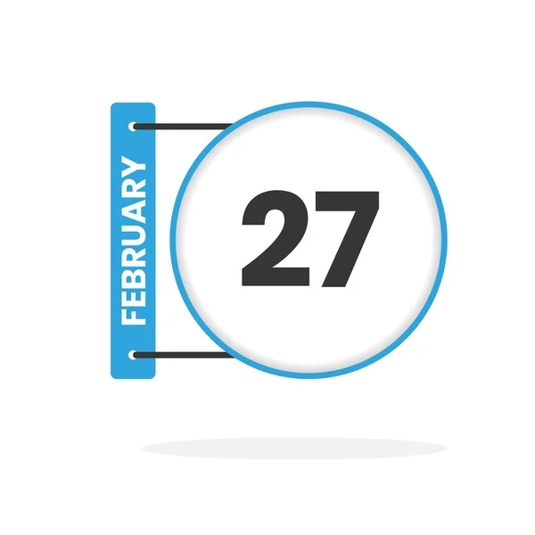 Februari Kalenderikon Datum Månadskalender Ikon Vektor Illustration — Stock vektor