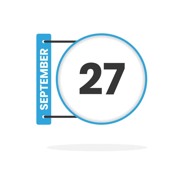 September Kalenderikon Datum Månadskalender Ikon Vektor Illustration — Stock vektor