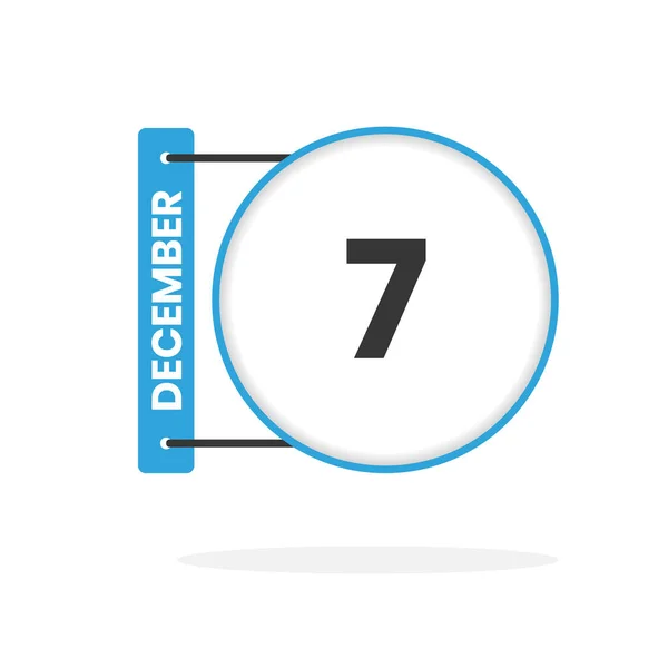 12月7日日历图标 月份日历图标矢量插图 — 图库矢量图片