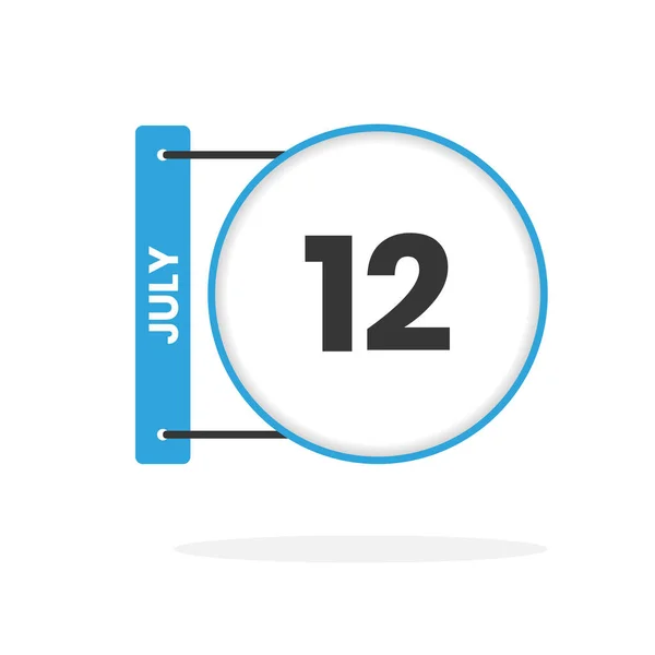 Julho Ícone Calendário Data Mês Calendário Ícone Vetor Ilustração — Vetor de Stock